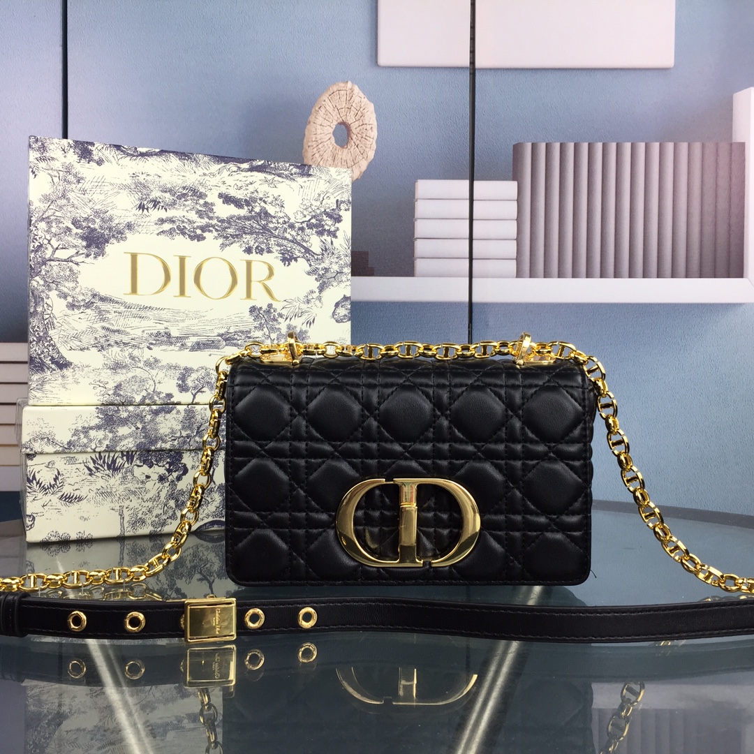 Dior Small Dr Caro Borsa Nero/Beige