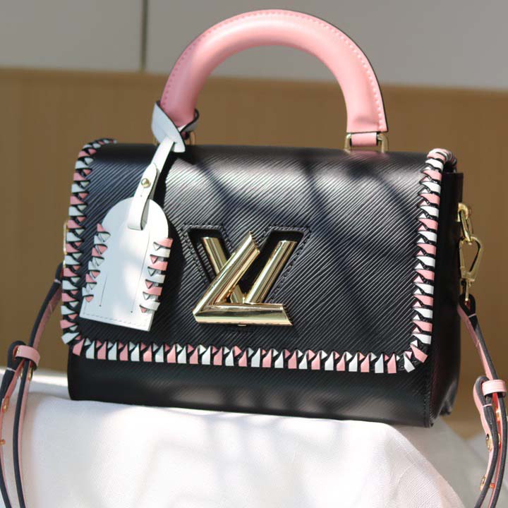 Louis Vuitton Twist mm borsetta nero/rosa/marrone