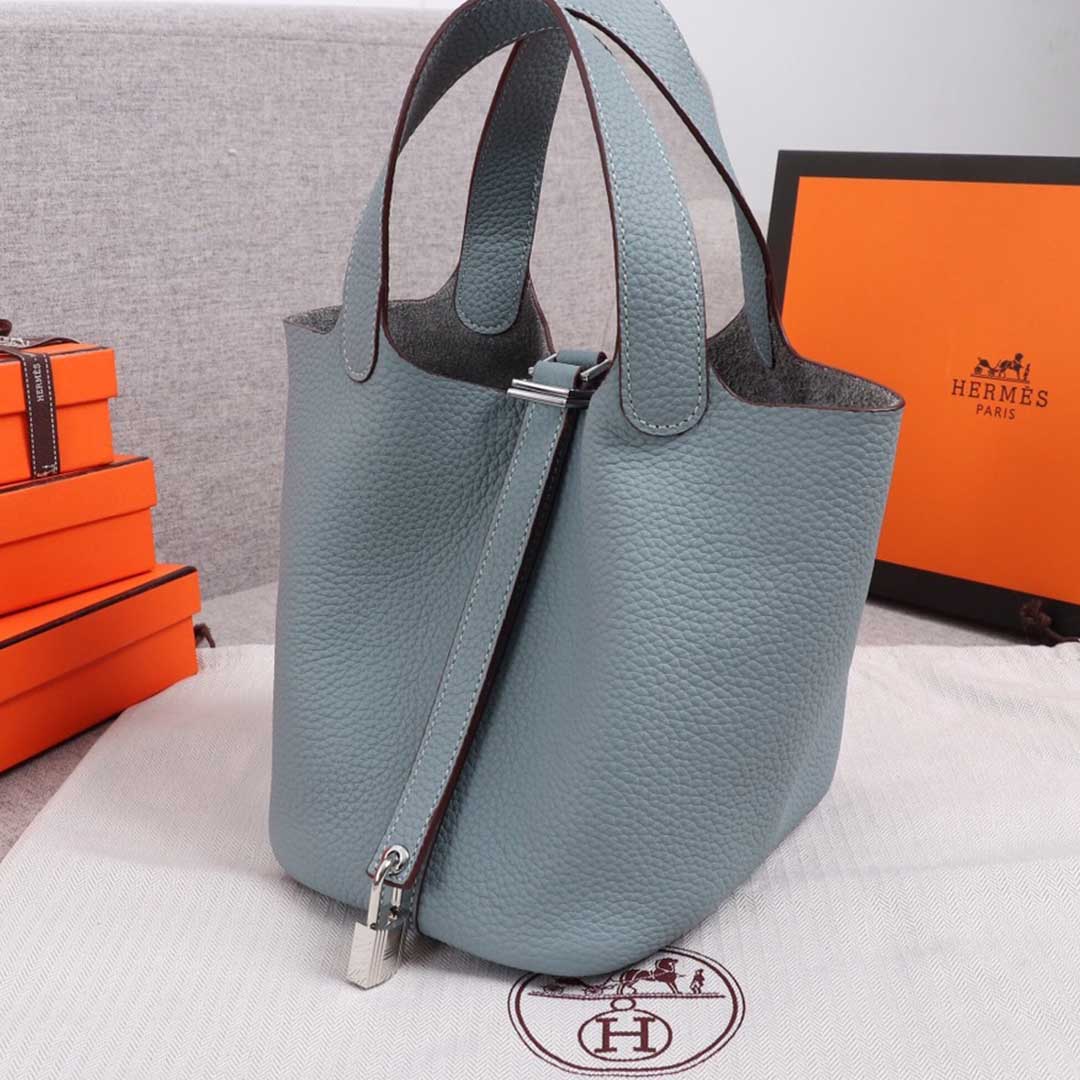 Hermes AAA-Picotin Lock 22 cm e borsa da 18 cm blu/arancione/rosa