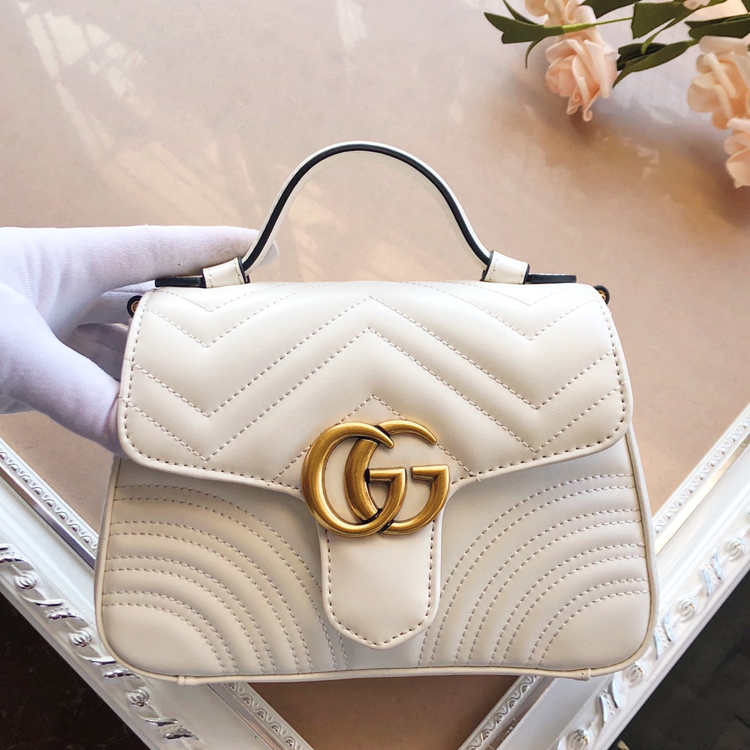 Gucci Marmont Mini top maniglia borsalie bianca/rosa/rosa