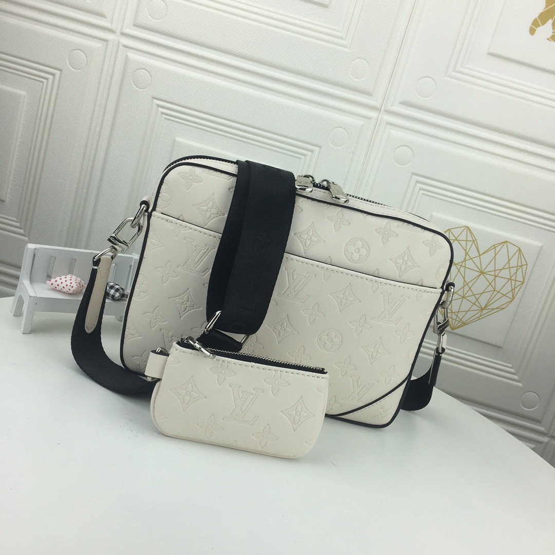 Louis Vuitton Trio Messenger in rilievo M69443 White/Black