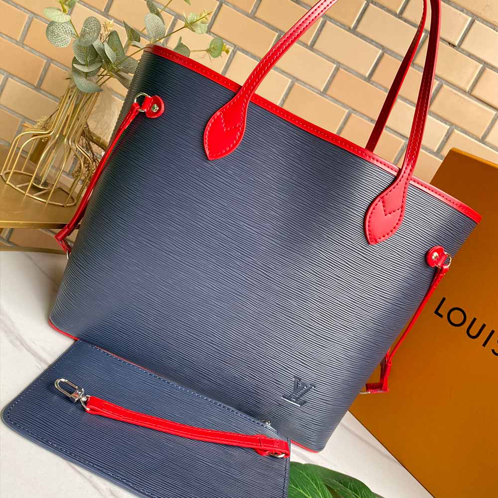 Louis Vuitton Neverfull MM Epi Leather M56947 Navy/Black/Red