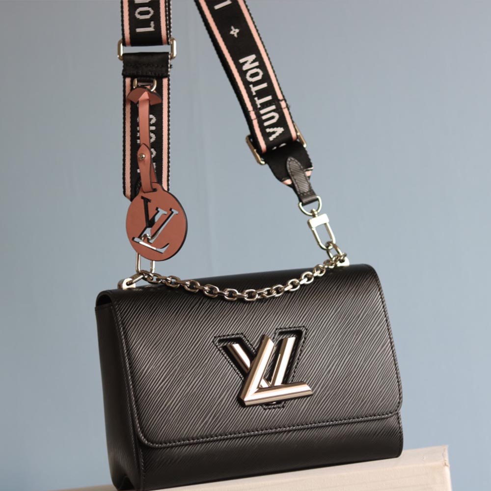 Louis Vuitton Twist MM M56628 Black/White/Pink