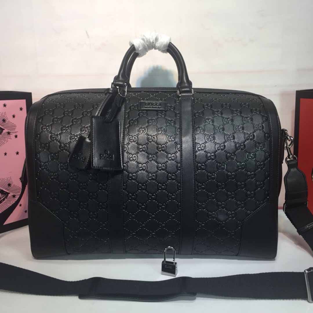 Gucci aaa-doppio g borsone in rilievo 625768 nero/rosso