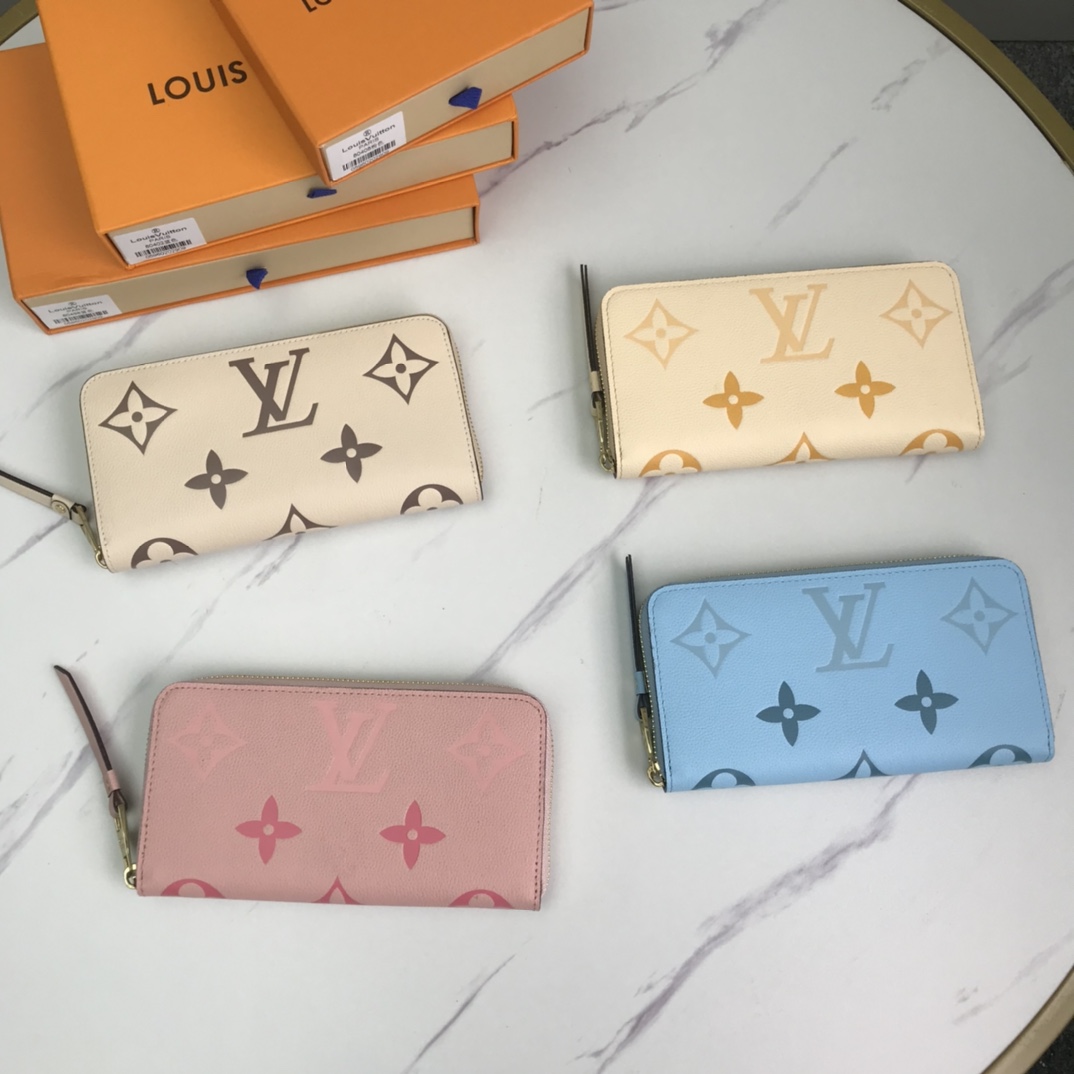 Louis Vuitton Walet Zippy Pink/Blue/Brown