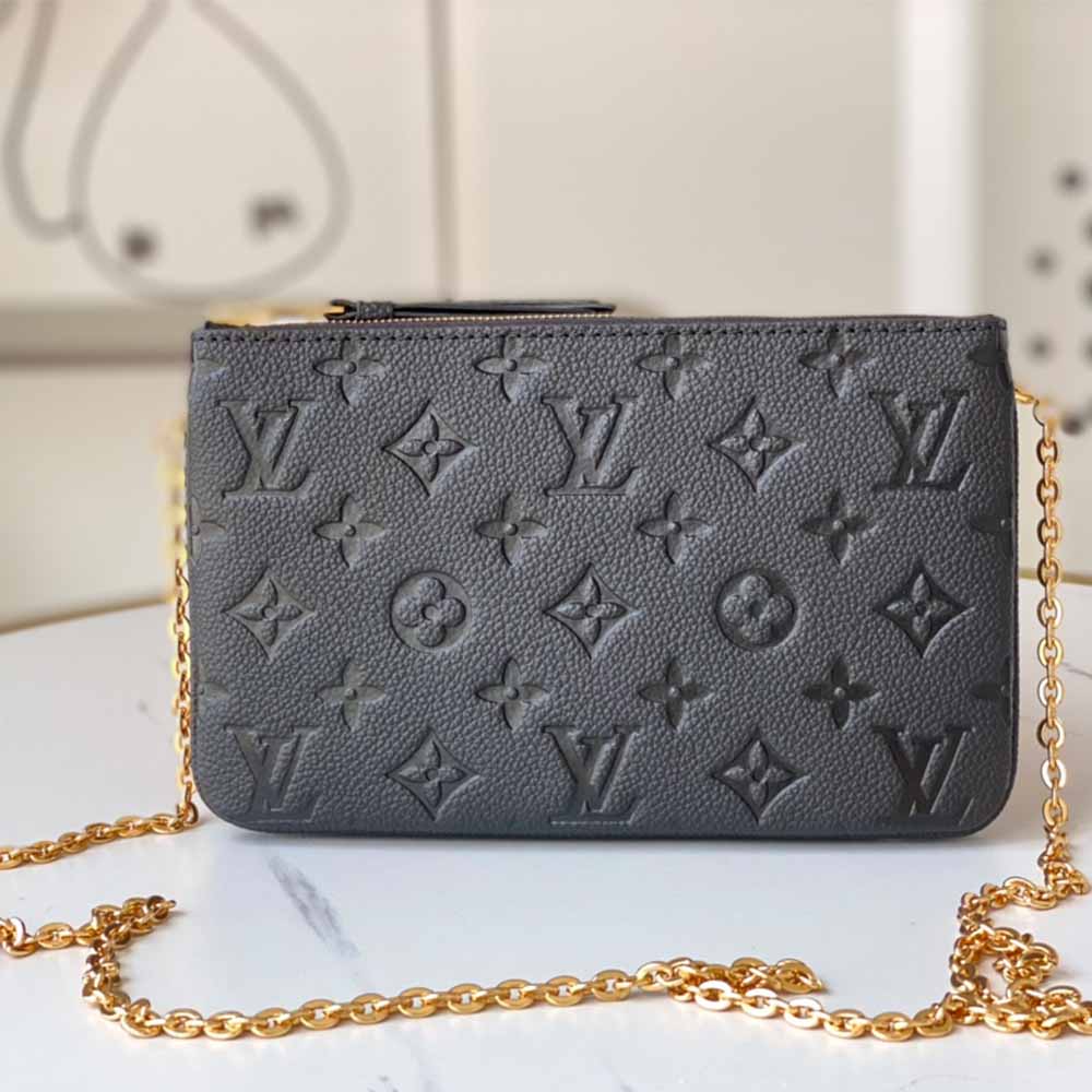 Louis Vuitton AAA- Double Zip Pochette M68568 Nero/Blu