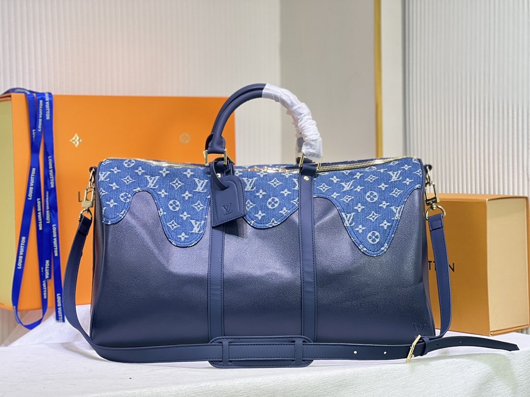 Louis Vuitton Keepall Bandouliere 50 M45975 Blue