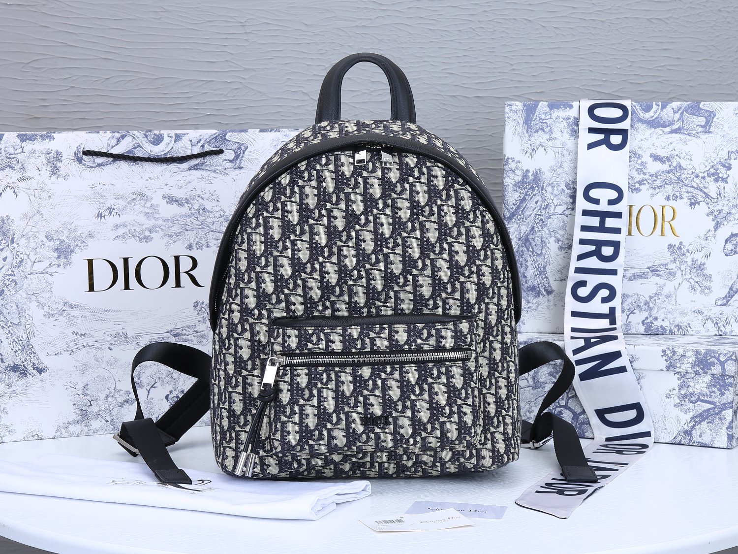 Backpack di Dior 38 cm Rider Beige/Blue