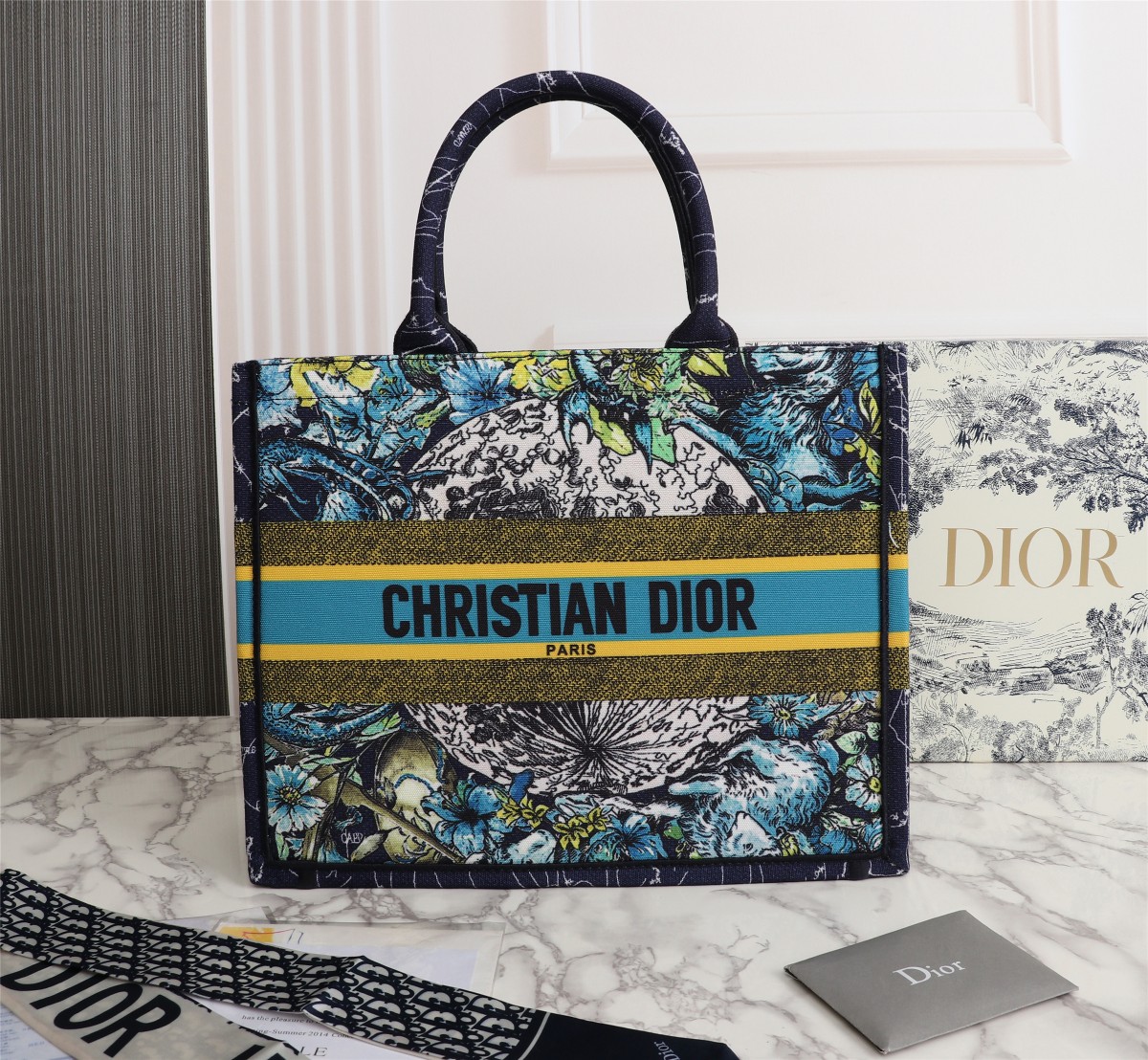 Dior Blue Medium/Large Dior Book Tote- 36/42cm