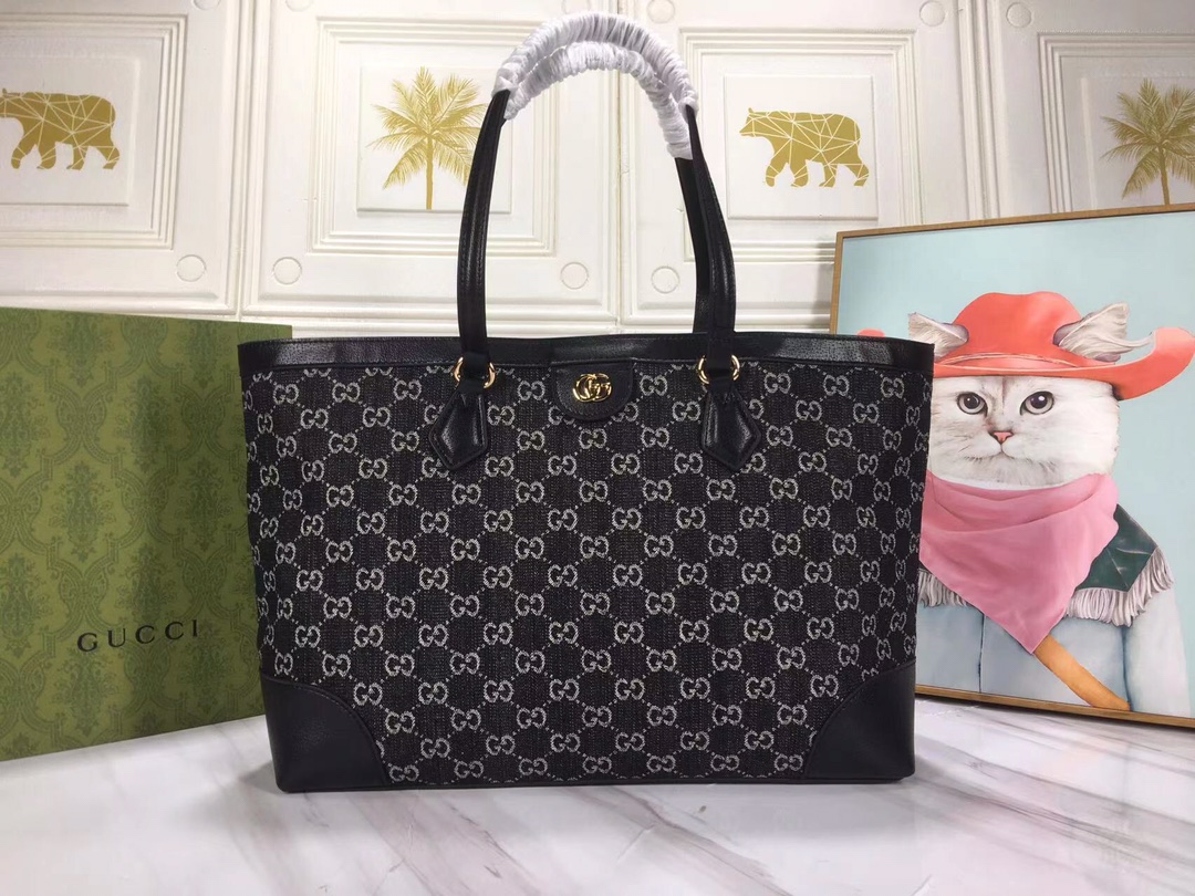 Gucci Ophidia Medium tote con web-nero