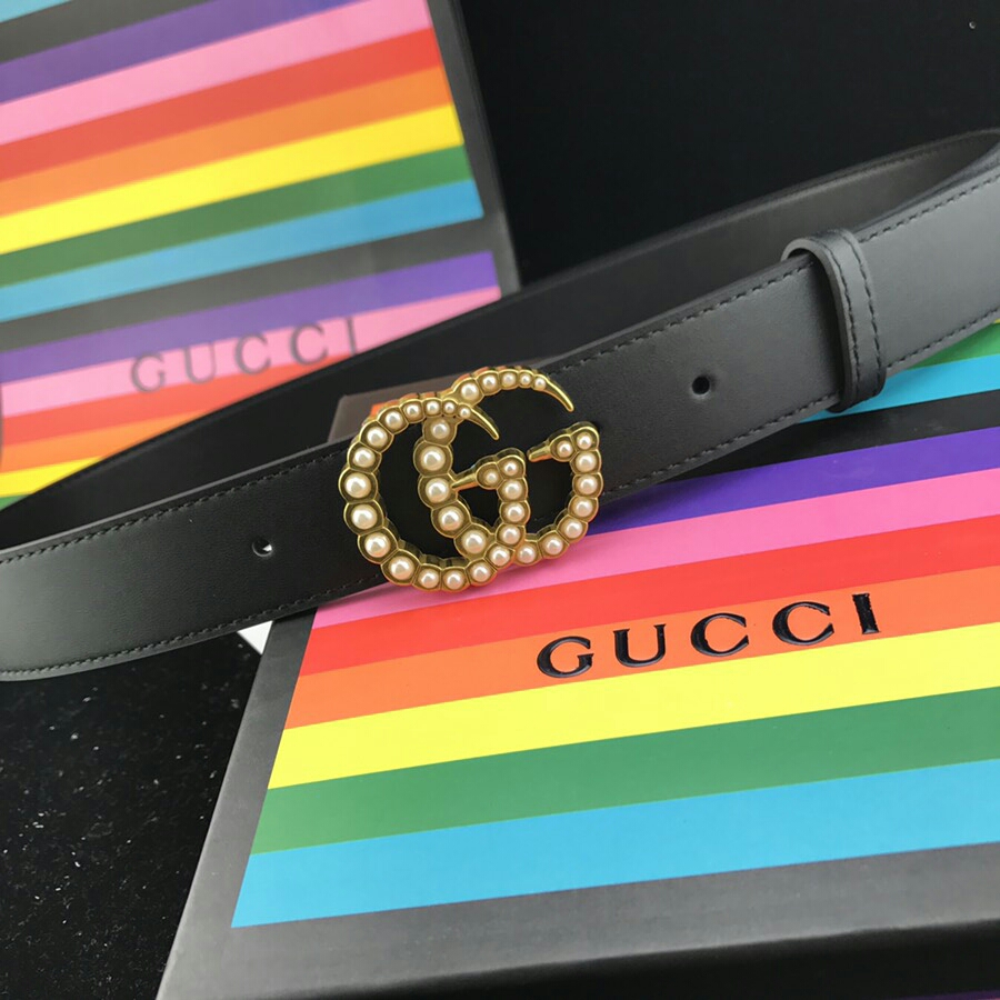 Gucci Belt Pearls 38mm- Nero