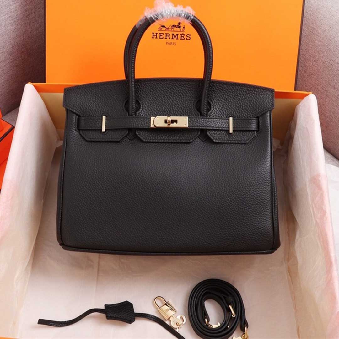 Hermes Aaa-Birkin 25/30/35 borsa nero/nero/rosa