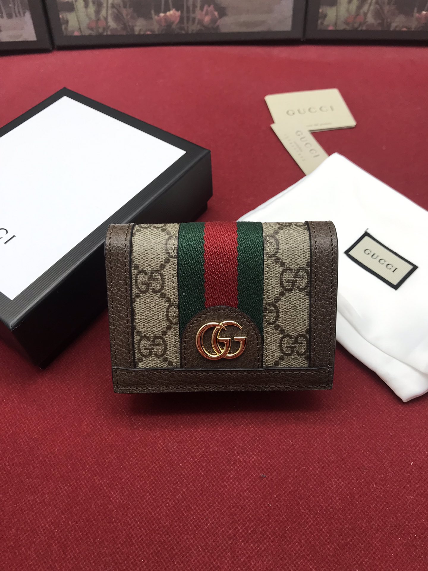 portafoglio del caso della scheda Ophidia Gucci 523155