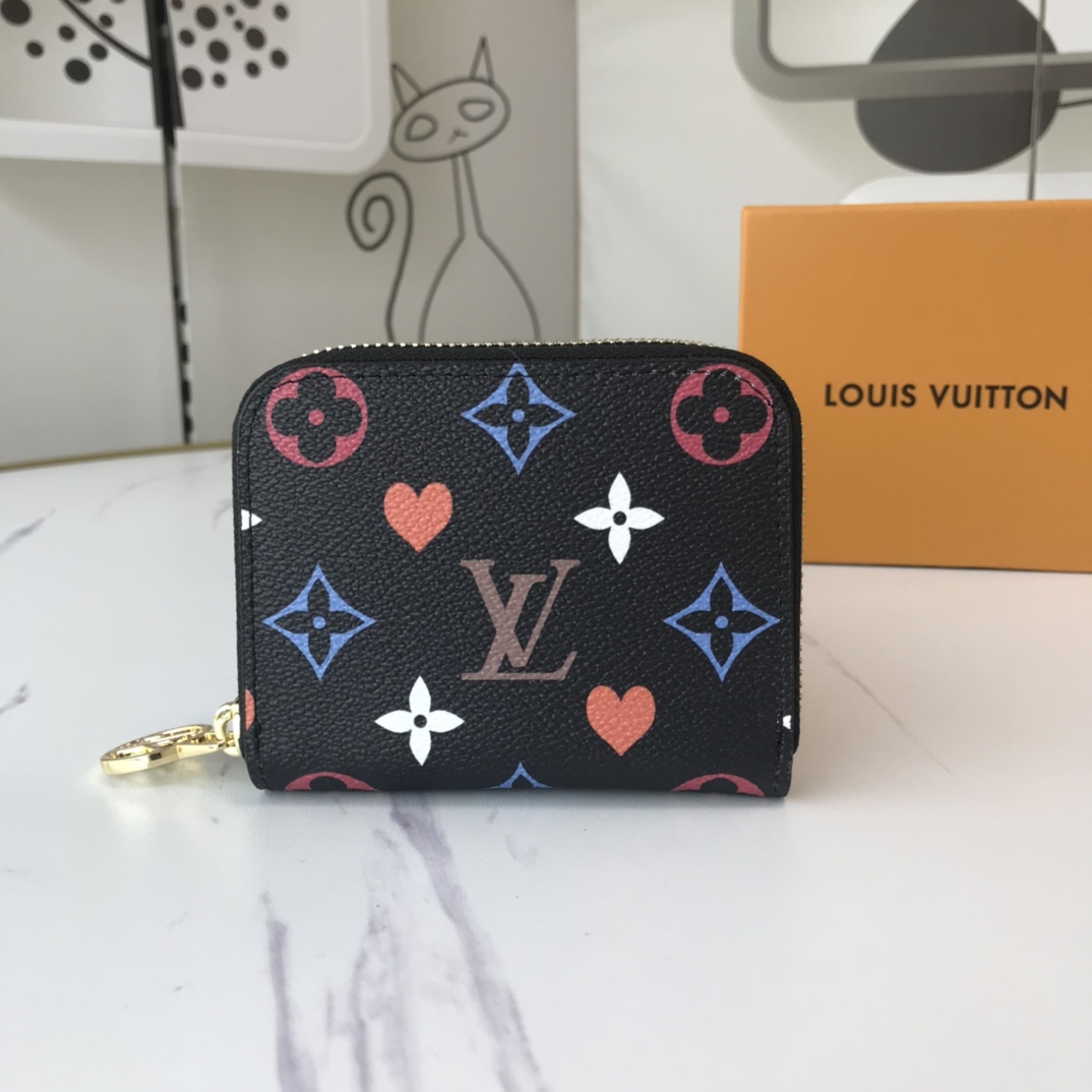 Louis Vuitton Game su Zippy Coin Borse M80305 Black/White