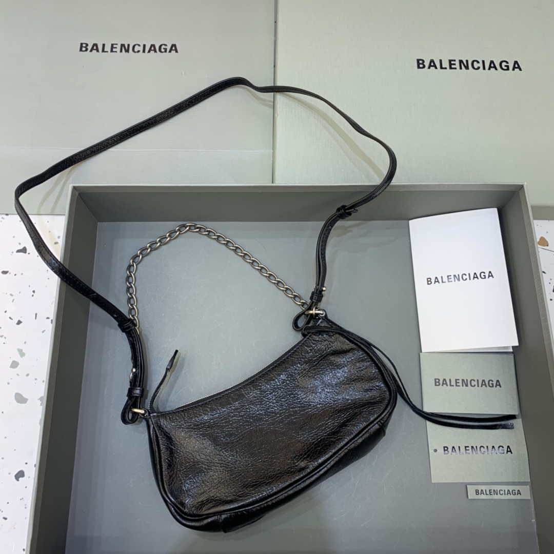 Balenciaga 6940271vg9 Le Cagole mini multipouch in pelle di agnello arena nera