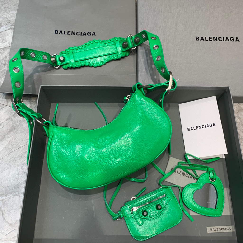 Balenciaga 700940210 NEO CAGOLE XS Borse in pelle di agnello dell’arena verde