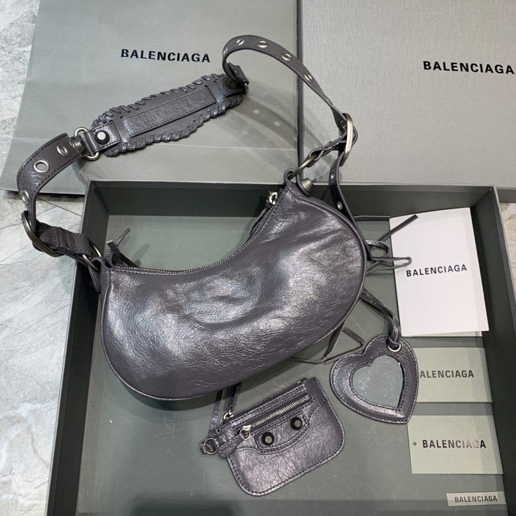 Balenciaga 700940210 NEO CAGOLE XS Borse in pelle di agnello grigio