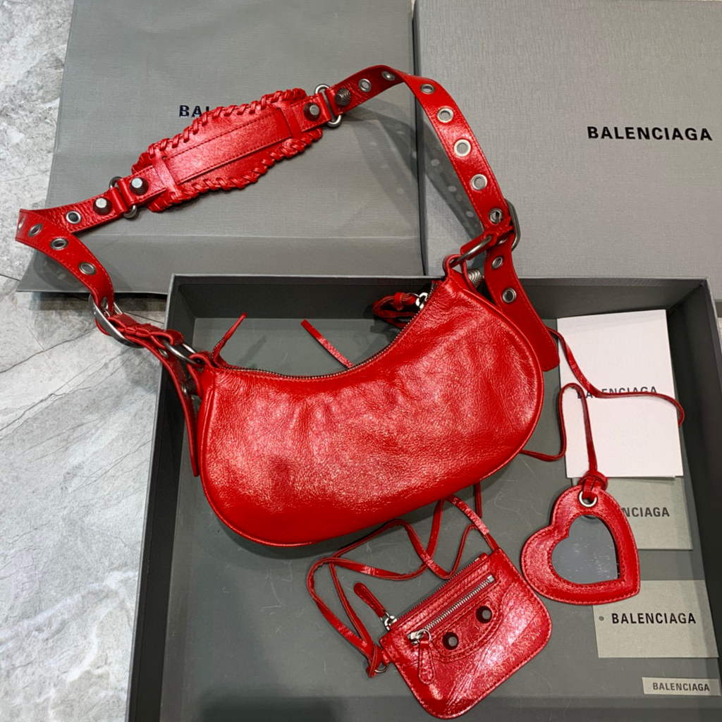 Balenciaga 700940210 NEO CAGOLE XS Borse in pelle di agnello rosso.