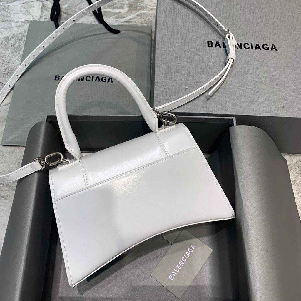 Balenciaga 593546 clessidra per clessidra per cuscinetto bianco