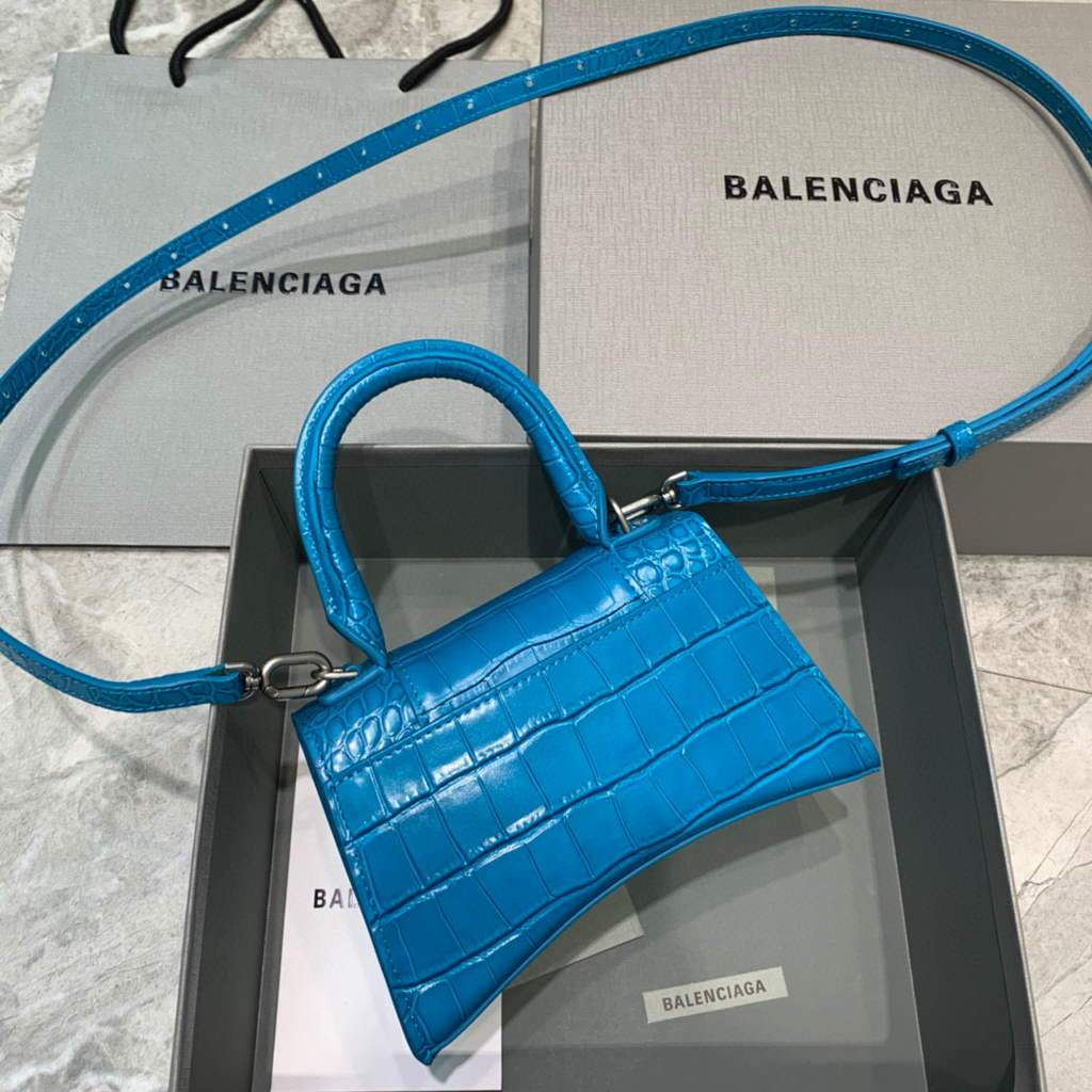 Balenciaga 592833 Borsa per manico per clessidra XS Blu