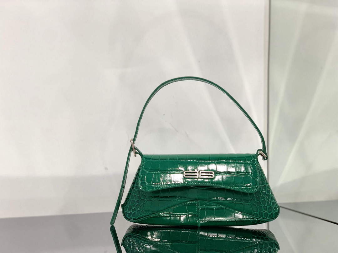 Balenciaga 695645 XX Crocodile da donna per piccole a lempe in rilievo in verde