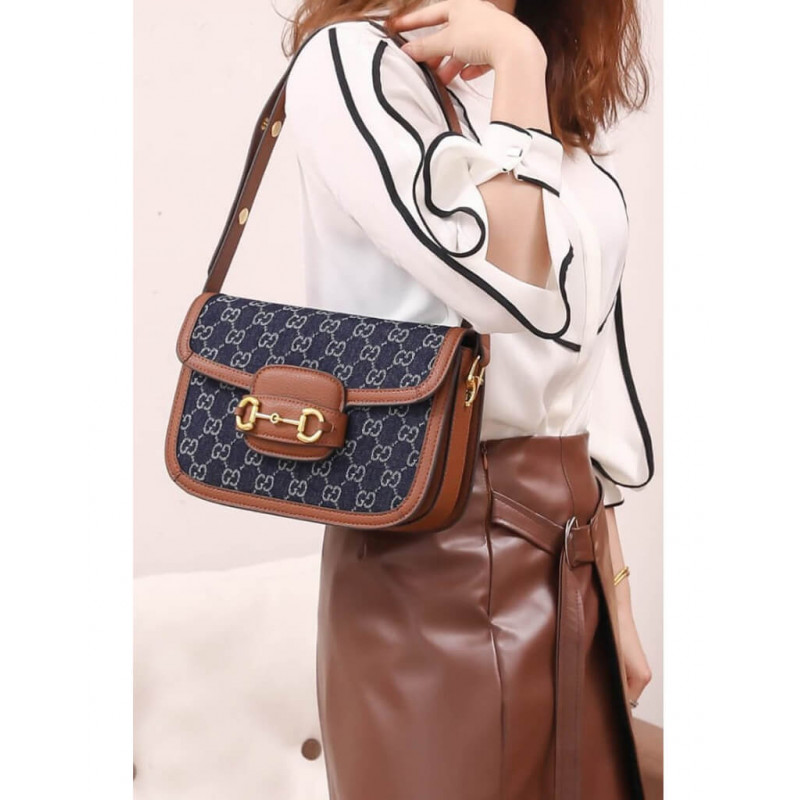 Gucci Horsebit 1955 Small borsa 602204 in Blue Denim