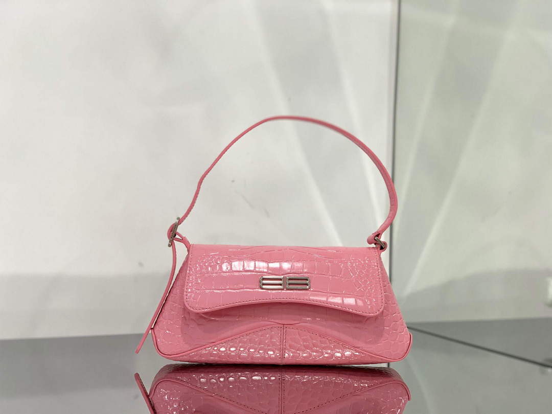 Balenciaga 695645 XX Crocodile da donna per piccole a lempe in rilievo in rosa