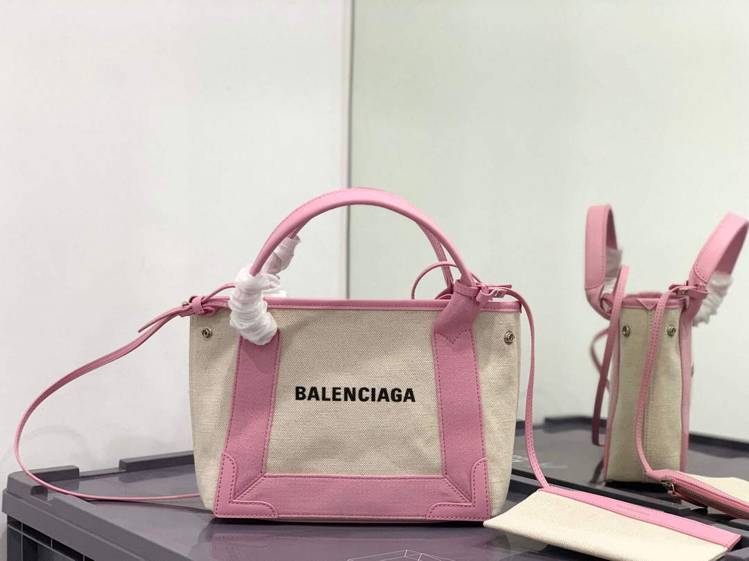 Balenciaga 390346 Donna Navy XS Tote borsa Pink