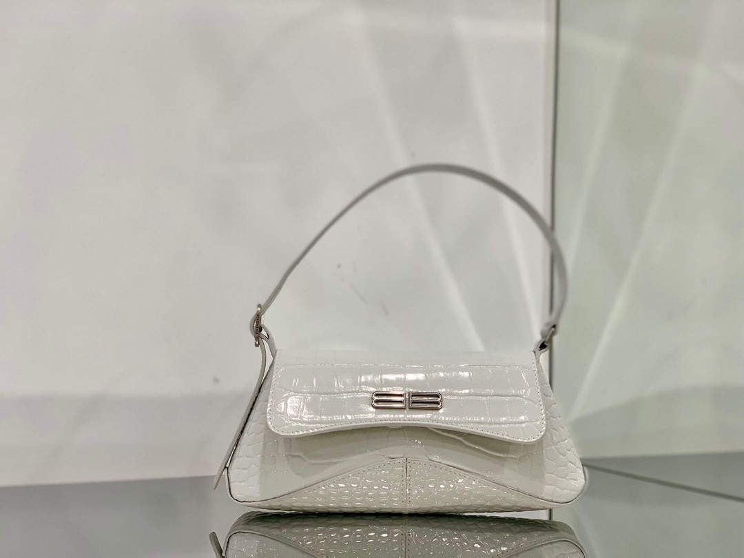 Balenciaga 695645 XX Crocodile da donna per piccole a lempe in rilievo in bianco