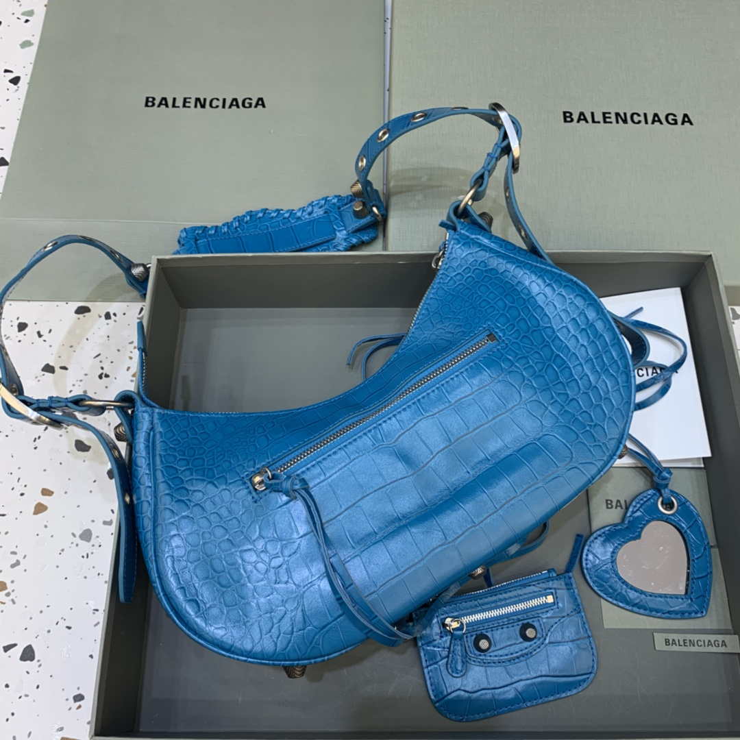 BALENCIAGA 67130723 Le Cagodile da donna per spalla per spalla da donna in rilievo in blu