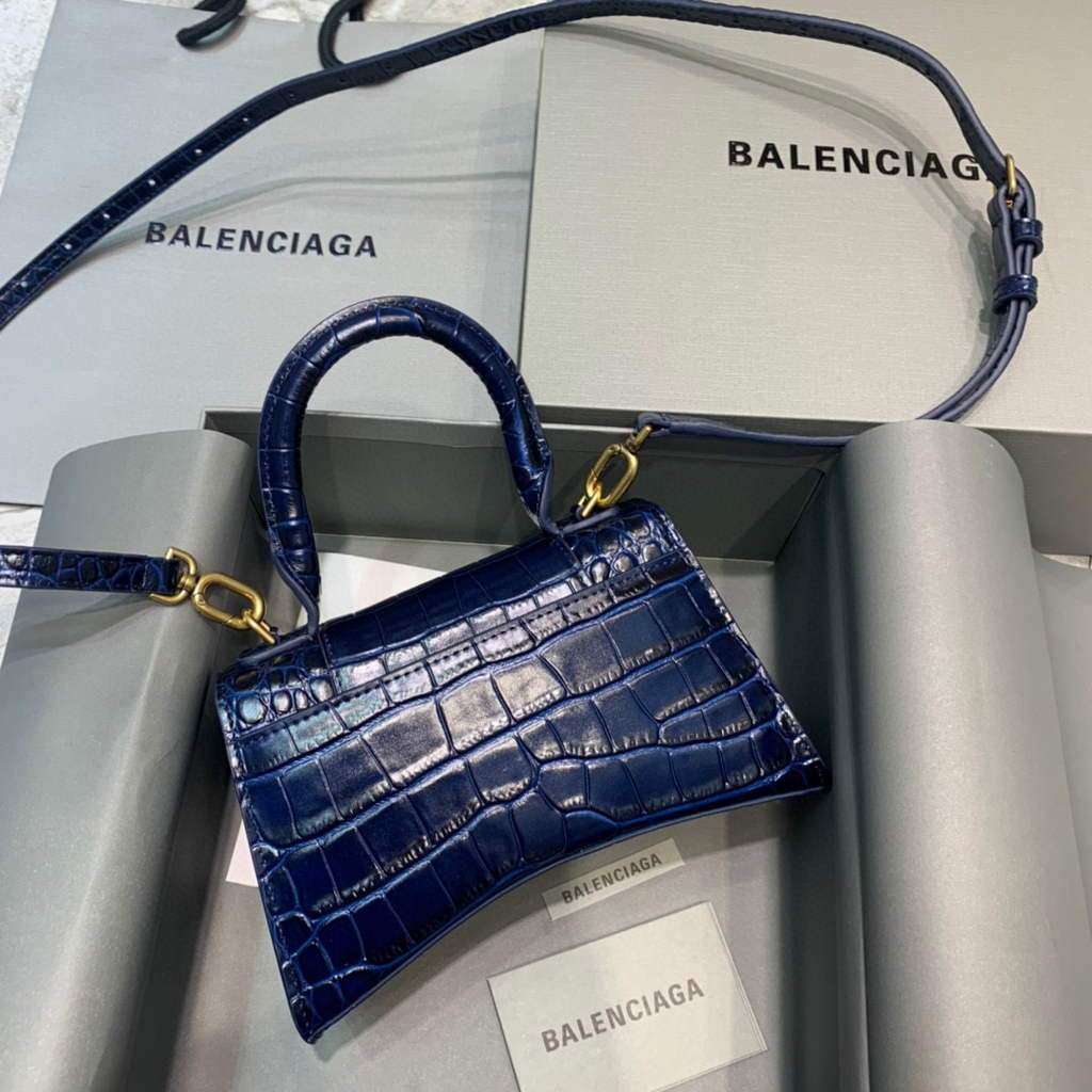 Balenciaga 592833 Classista per clessidra per manico top blu navy blu navy