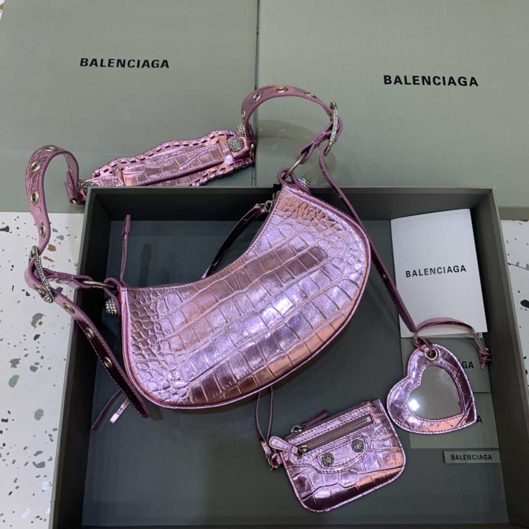 Balenciaga 700940210 NEO CAGOLE XS Borse in coccodrillo coccodro