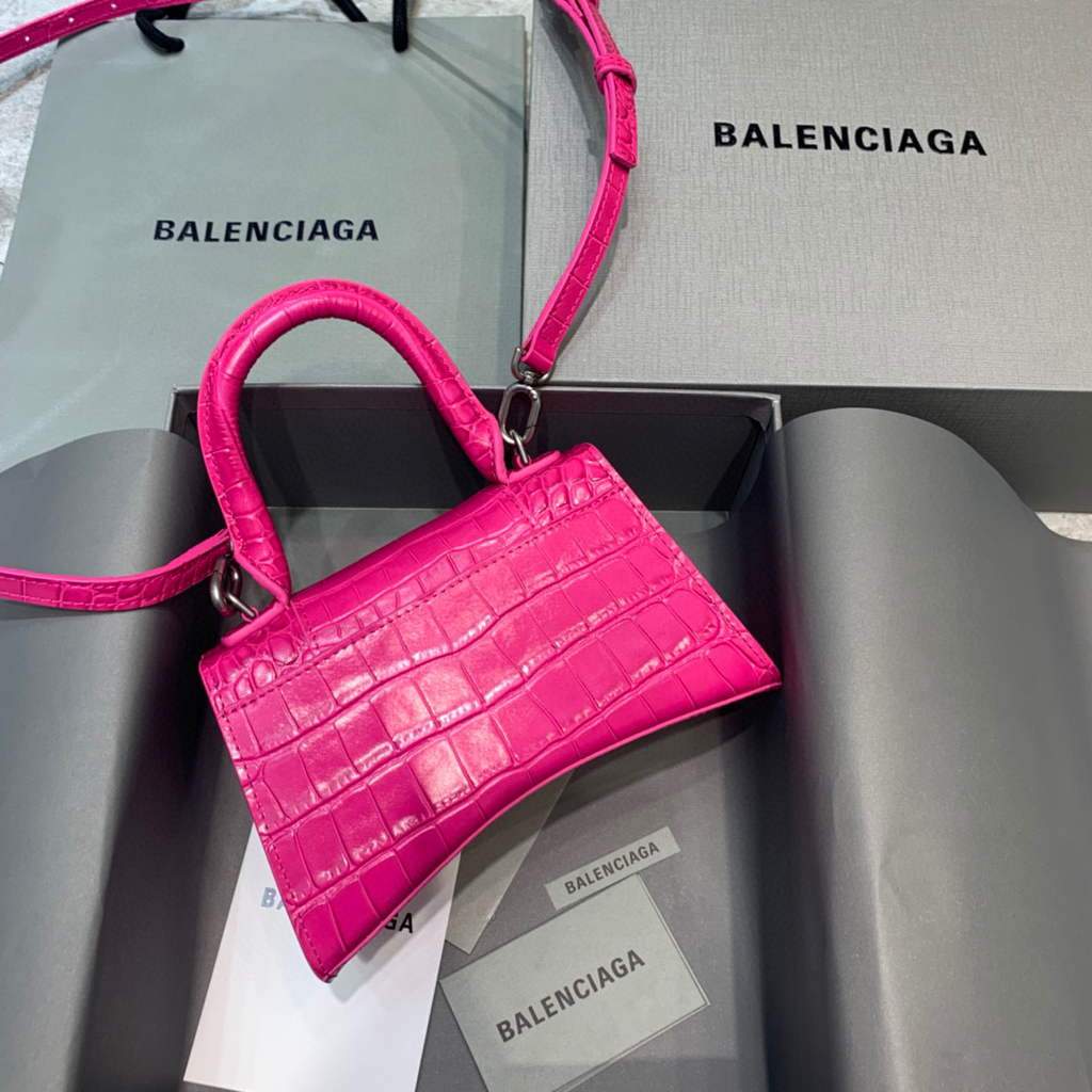 Balenciaga 592833 Plum per manico per clessidra Hourgle