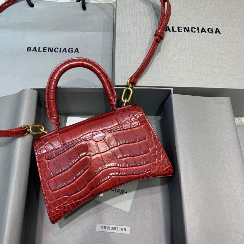 Balenciaga 592833 Borsa per manico per clessidra XS rossa