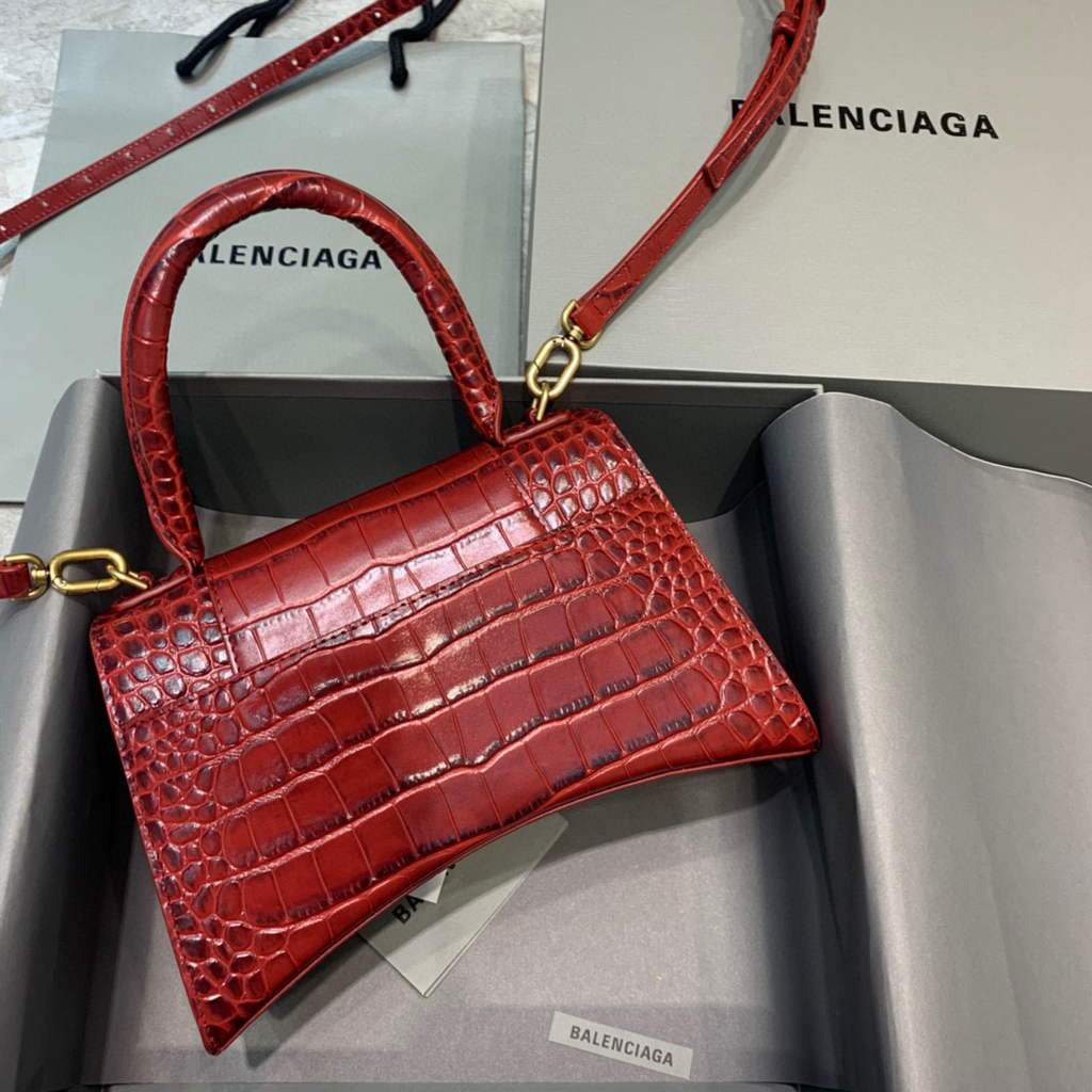 Balenciaga 593546 Classista per clessidra per coccodrillo rosso