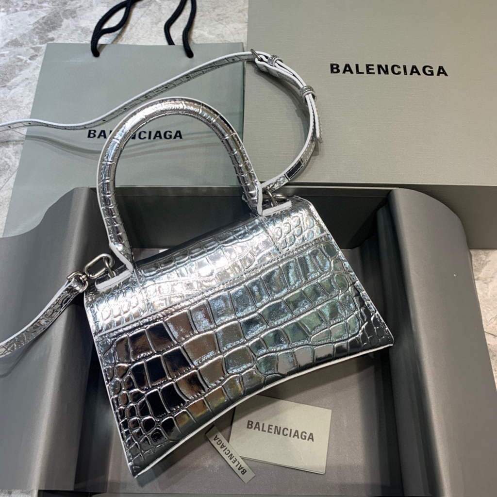 Balenciaga 593546 Classista per clessidra per crocodile Borsa