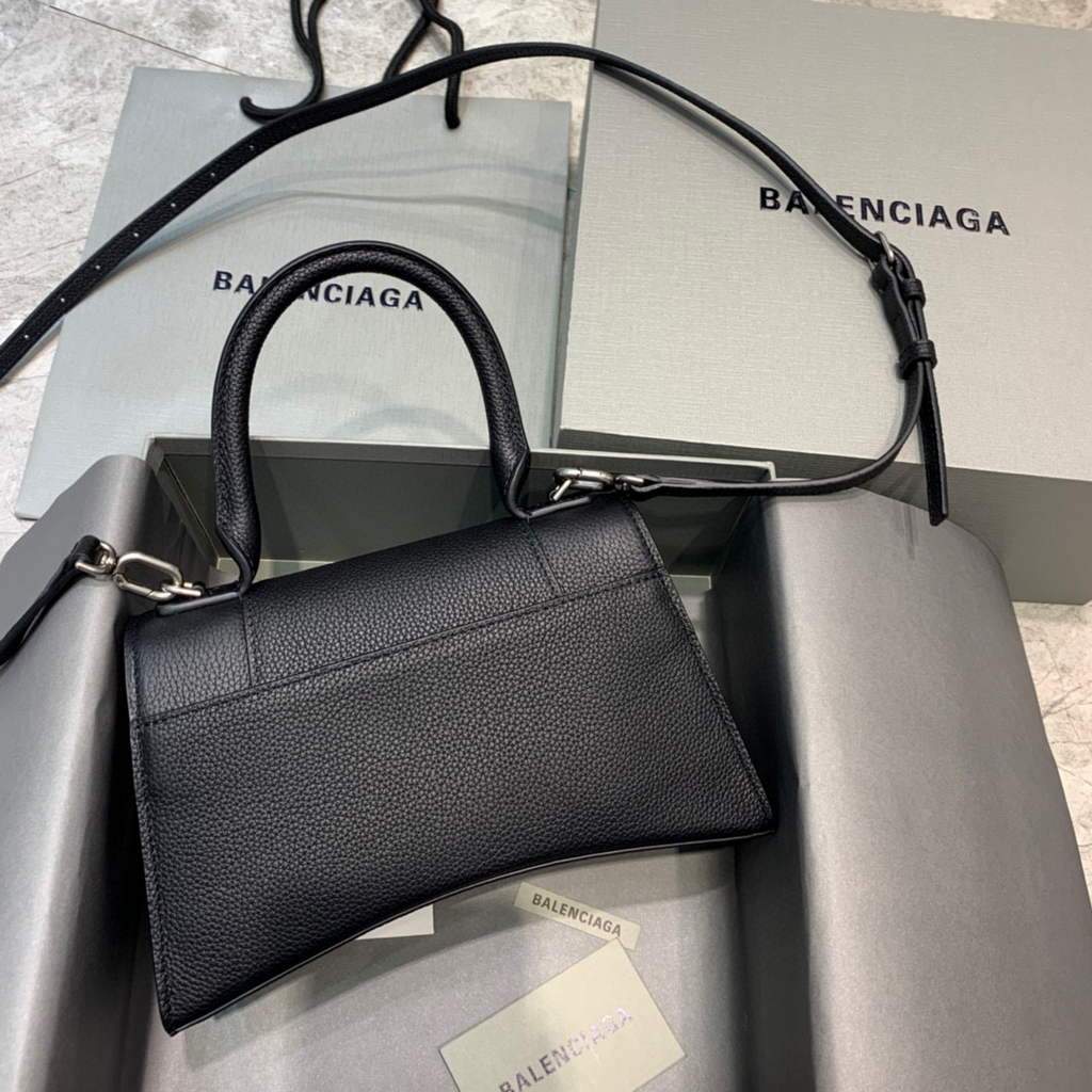 Balenciaga 593546 clessidra per clessidra per maniglia top nera