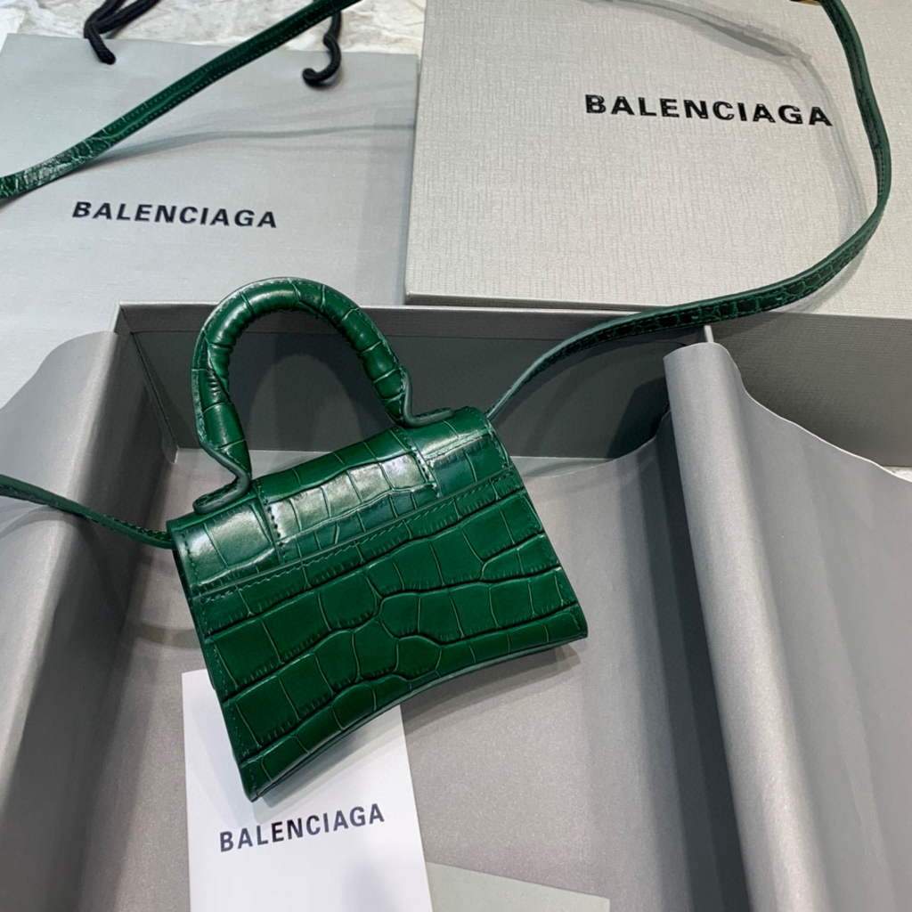 BALENCIAGA 664676 MINI HOUSH MINI CROCODILE GREEN