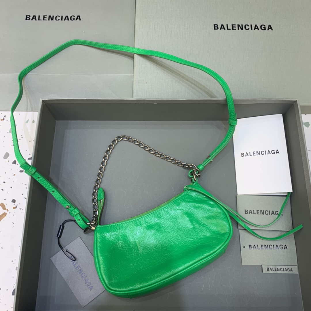 Balenciaga 6940271vg9 Le Cagole mini multipouch in pelle di agnello arena verde