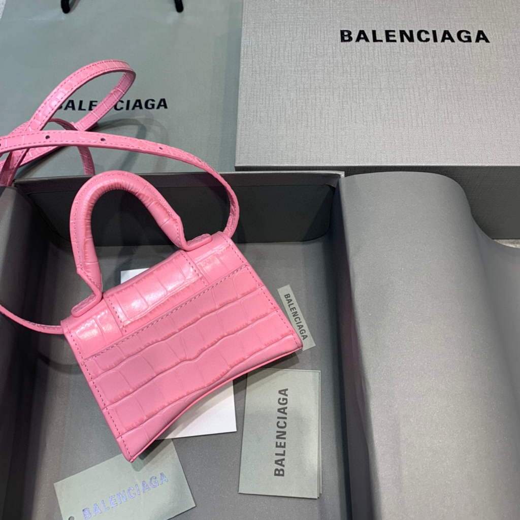 Balenciaga 664676 Mini top -criminale per crocodile bora rosa