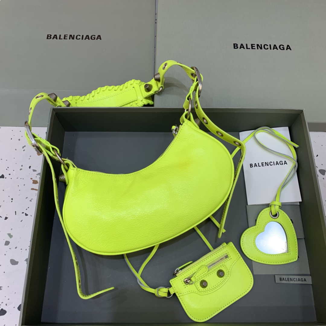 Balenciaga 700940210 Neo Cagole XS Borse in pelle di agnello giallo al limone