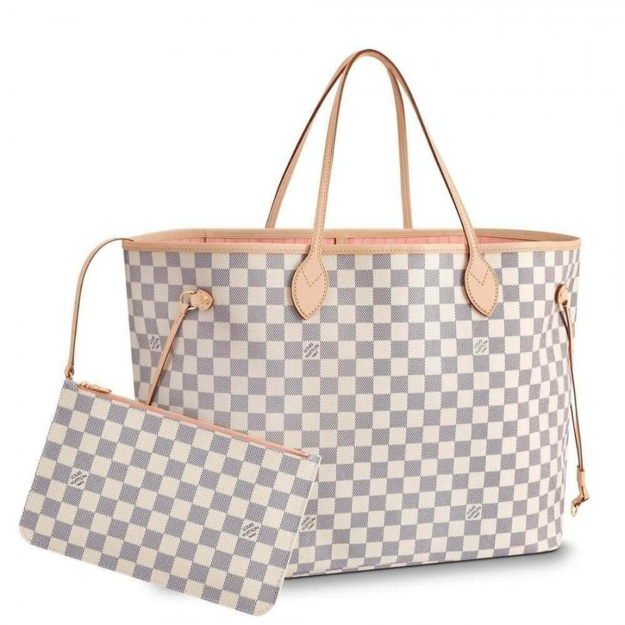 Louis Vuitton Damier Azur Canvas Neverfull GM N41604 Pink