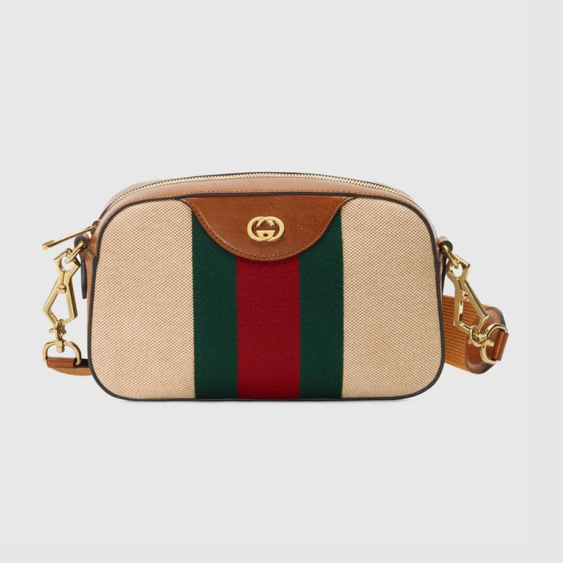 Stucchetto a tracolla in tela vintage Gucci 575073 beige