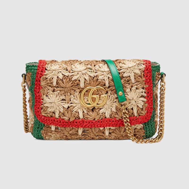 Gucci Gg Marmont Rafia Piccola borsa a tracolla 574433