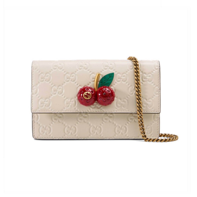 Mini borsa Gucci firma con ciliegie 481291