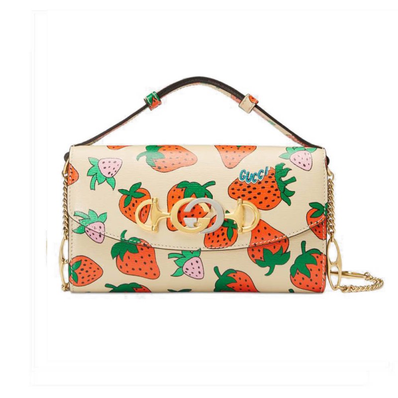 Gucci Zumi Strawberry Stampa piccola borsa a tracolla 572375