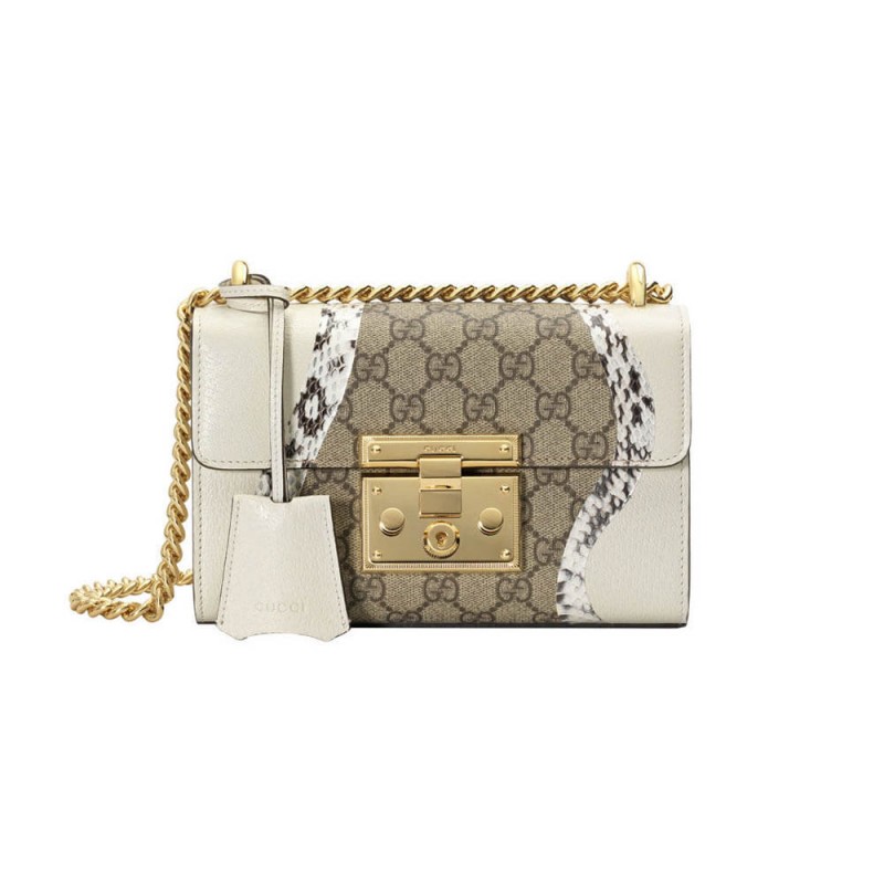 Gucci Pagglock Snakeskin Small Occhy Piccola 432182 Bianco