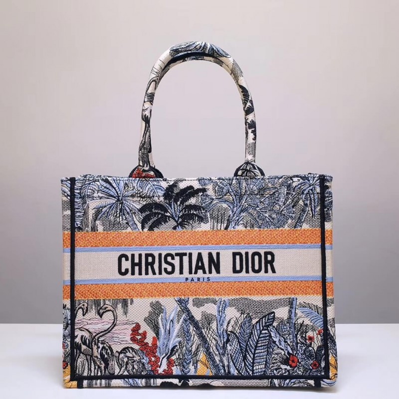 Christian Dior Small Book tote in tela ricamata M1296