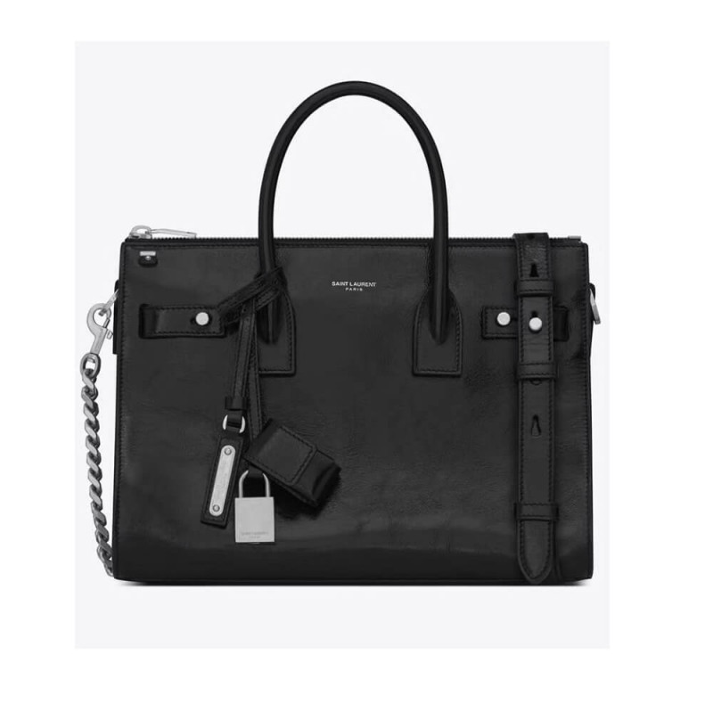 Saint Laurent Baby Sac de Jour Soupple Duffle borsa in Moroder in pelle 491715