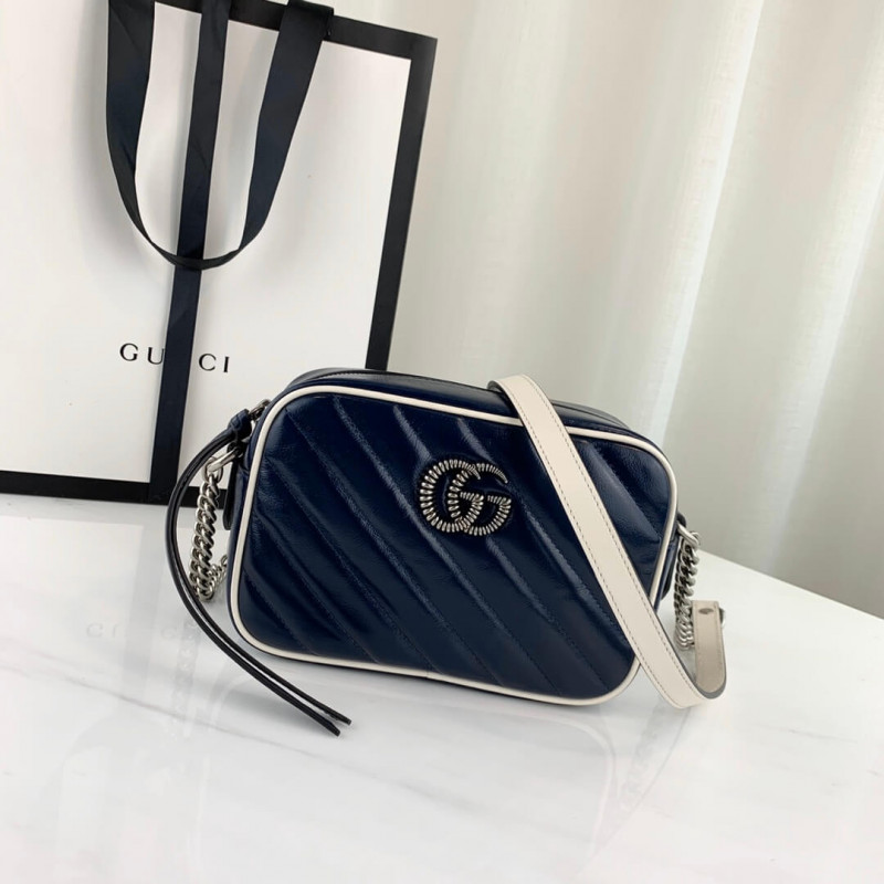 GUcci GG GG Marmont Matelasse Mini borsa 448065 blu